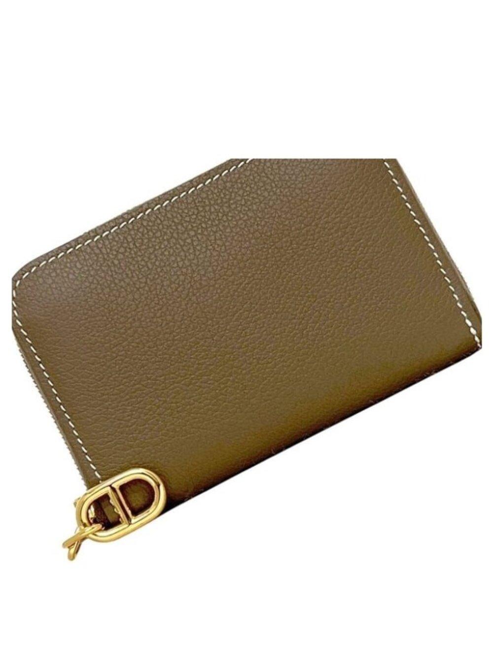 Hermes Coin Purse Zipengo Chaine D'ancre Leather Ever Gray Etoupe Beige Zip